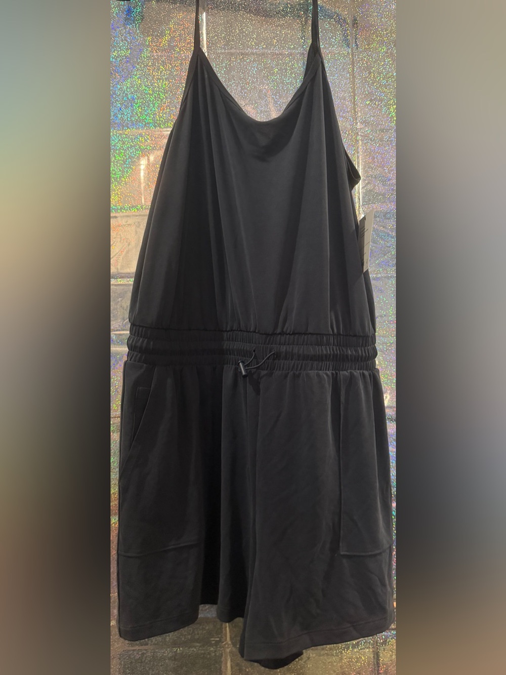 NWT FLX Black Active Romper with Pockets Size Large
